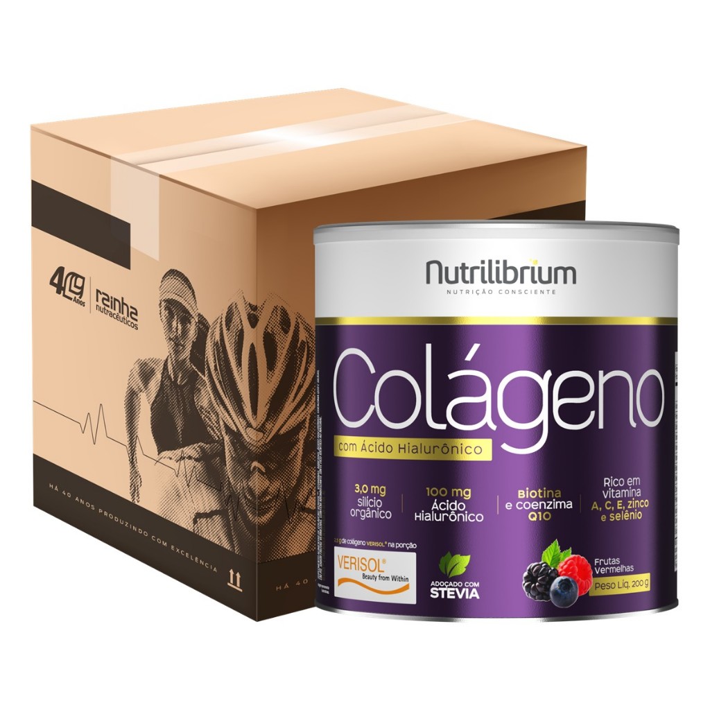 Kit 9x Colágeno Verisol Ácido Hialurônico 200g Nutrilibrium em Oferta na Shopee