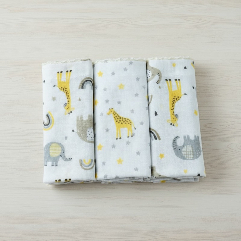 Kit Fraldas Bublim de Bebê com Bainha c/3  68x 70cm