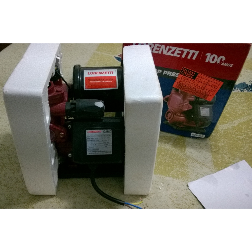 Pressurizador De Água Lorenzetti Pl 400p Bivolt 370w 1/2 Cv 127/220v (Usado)