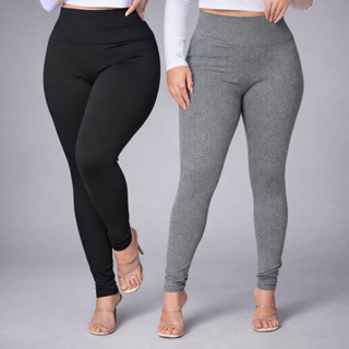 Kit 2 Legging Feminina Zero Transparência Academia Cintura Alta Modeladora Premium em Oferta na Shopee