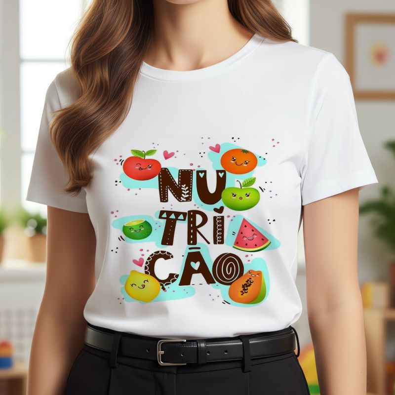 Camiseta, tshirt, NUTRIÇÃO, escola, blusa, educação, professora, faculdade, aula, moda, plus size