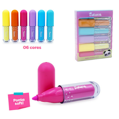Marca Texto 6 Cores Luluca em Oferta na Shopee