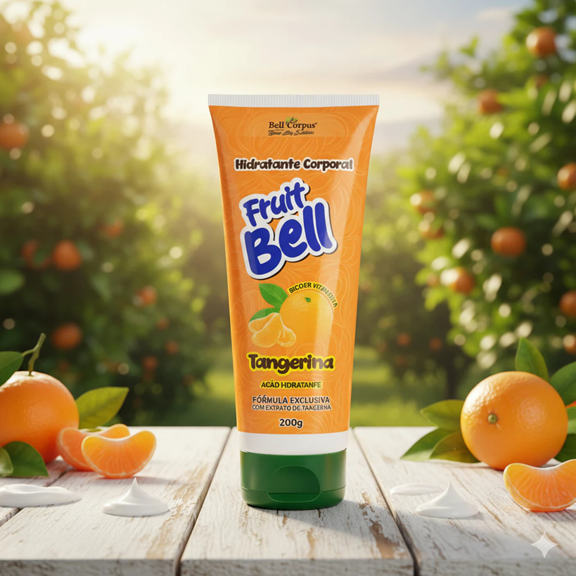 02 Creme Hidratante de Corpo Loção Hidratante Tangerina 200g Toque Seco e Refrescante – BellCorpus