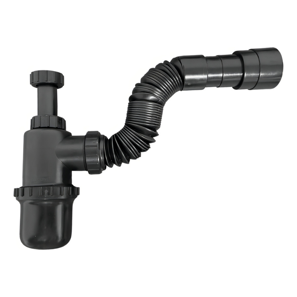 Sifão Sanfonado Universal Preto - Design Moderno e Versátil para Lavatórios e Banheiros em Oferta na Shopee