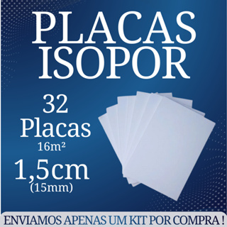 Kit   Placas de Isopor Para Forro Teto F1 Antichamas Isolamento Termico Acustico 1000x500x15mm em Oferta na Shopee