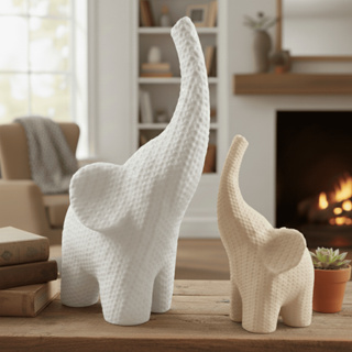 Kit - Elefante Decorativo Estilo Crochê Moderno – Decoração Artesanal, Presente Criativo em Oferta na Shopee