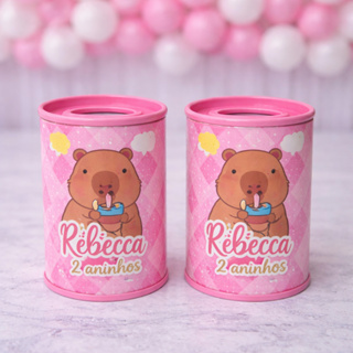 ADESIVO de Cofrinho Personalizado CAPIVARA/  FAZEMOS TODOS OS TEMAS em Oferta na Shopee