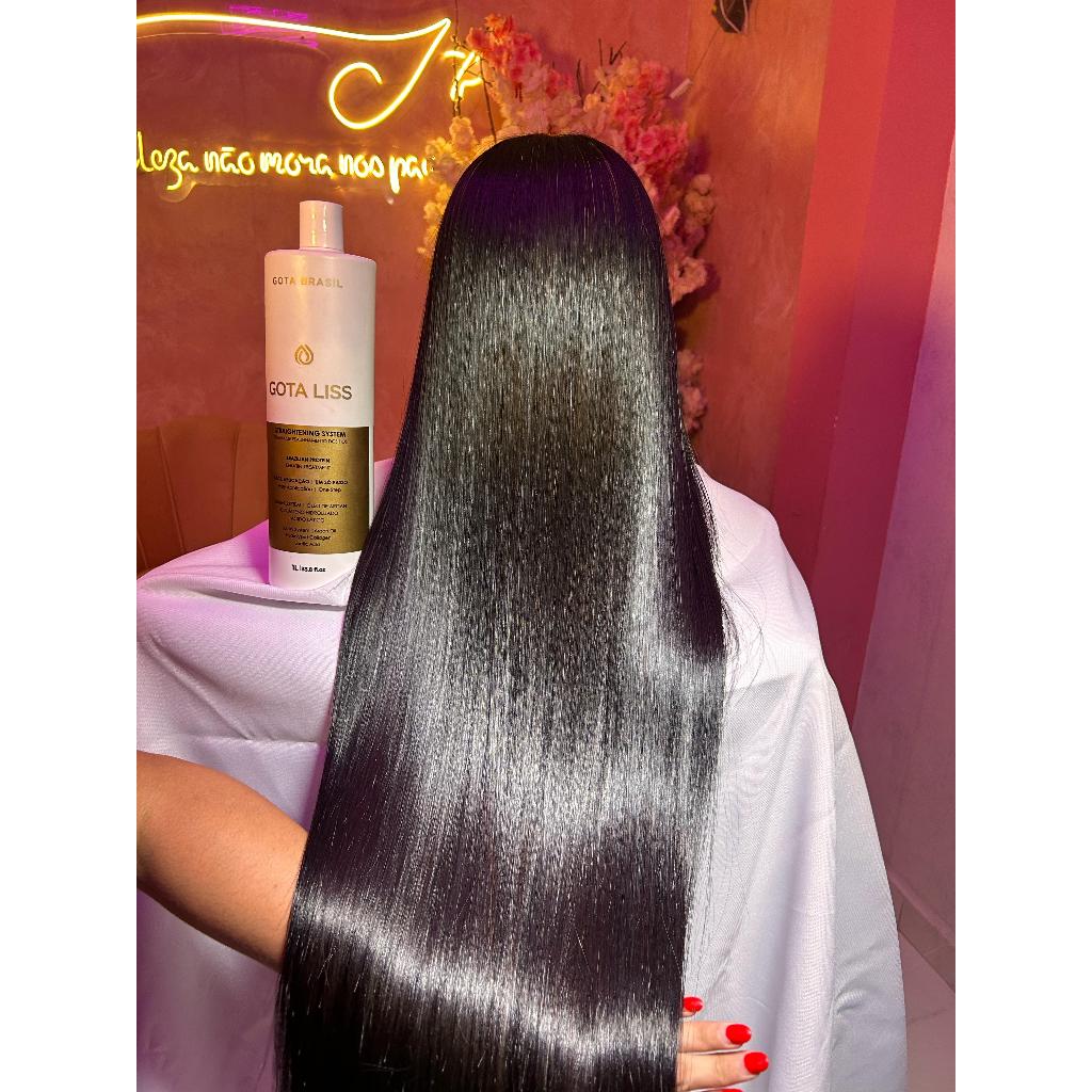 Progressiva Orgânica sem Formol 1L Gota Liss Liso Espelhado com Protetor Térmico e Finalizador