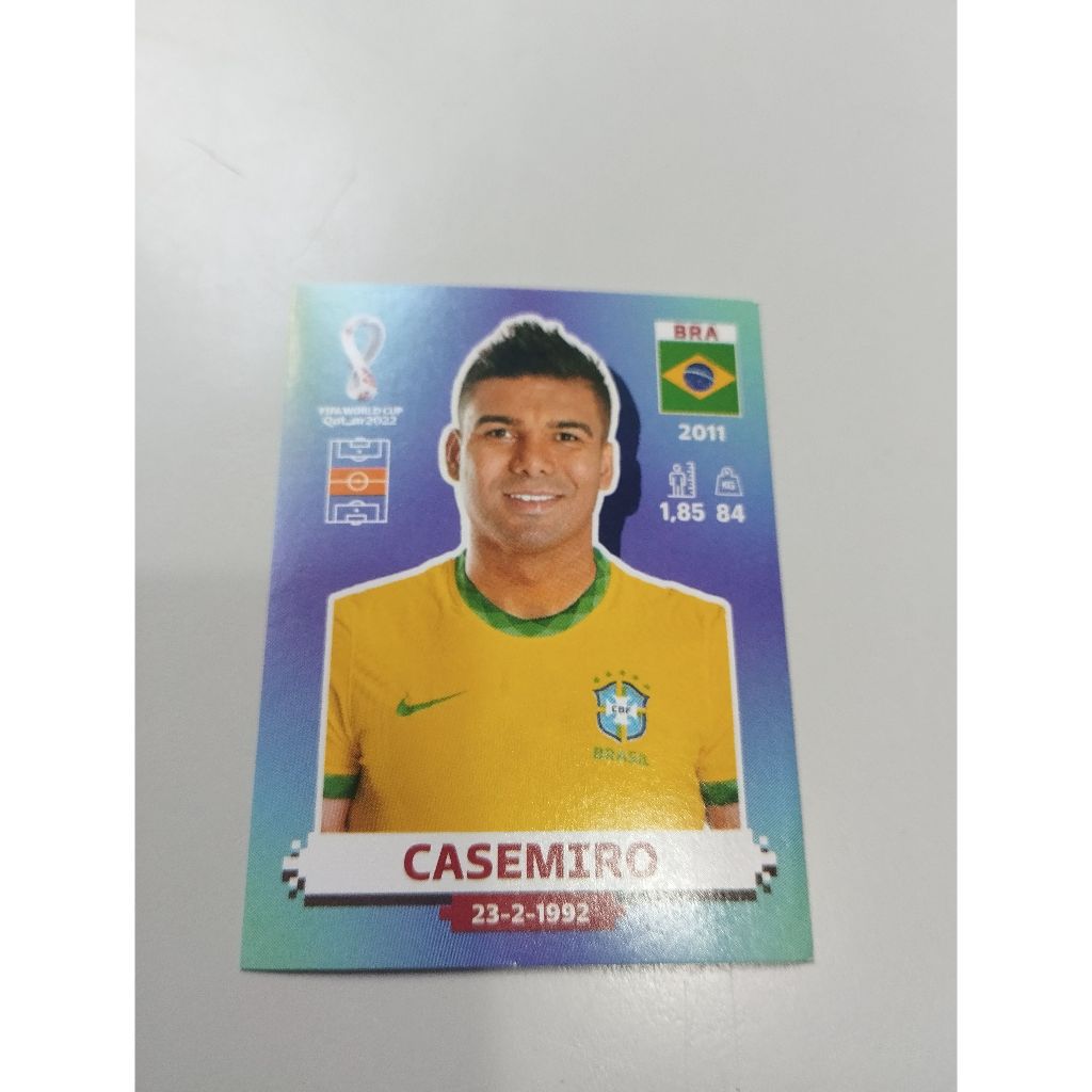 FIGURINHA JOGADOR CASEMIRO SELEÇÃO BRASILEIRA COPA DO MUNDO DE 2022 QATAR (Nº BRA10) FIGURINHAS