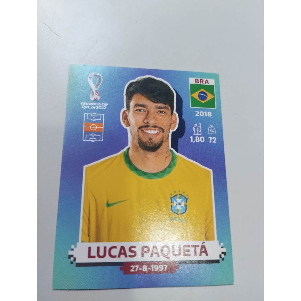 FIGURINHA LUCAS PAQUETÁ SELEÇÃO BRASILEIRA COPA DO MUNDO DE 2022 QATAR (Nº BRA14) FIGURINHAS