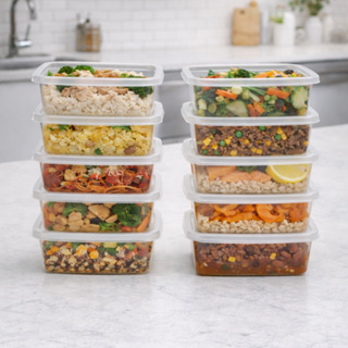 Kit 10 Potes Plásticos Marmita Fit Freezer e Lava-Louças em Oferta na Shopee