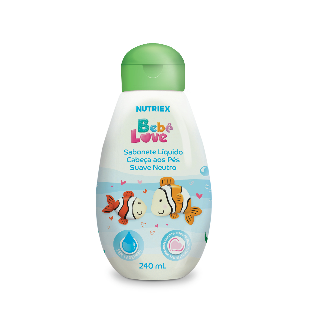 Kit com dois Sabonetes Líquidos Suave Neutro Bebê Love - Nutriex - 240 ml