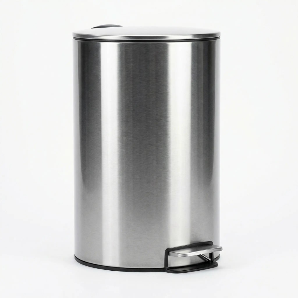 Lixeira Inox 12L Pedal Banheiro Cozinha Slim Powermaid Escovado Fechamento Suave Anti-Odor