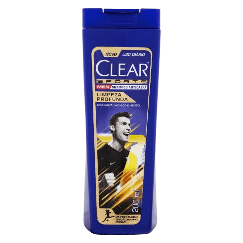 Shampoo Clear Men Sports Anticaspa Limpeza Profunda Com Carvão Ativado E Mentol 200ml