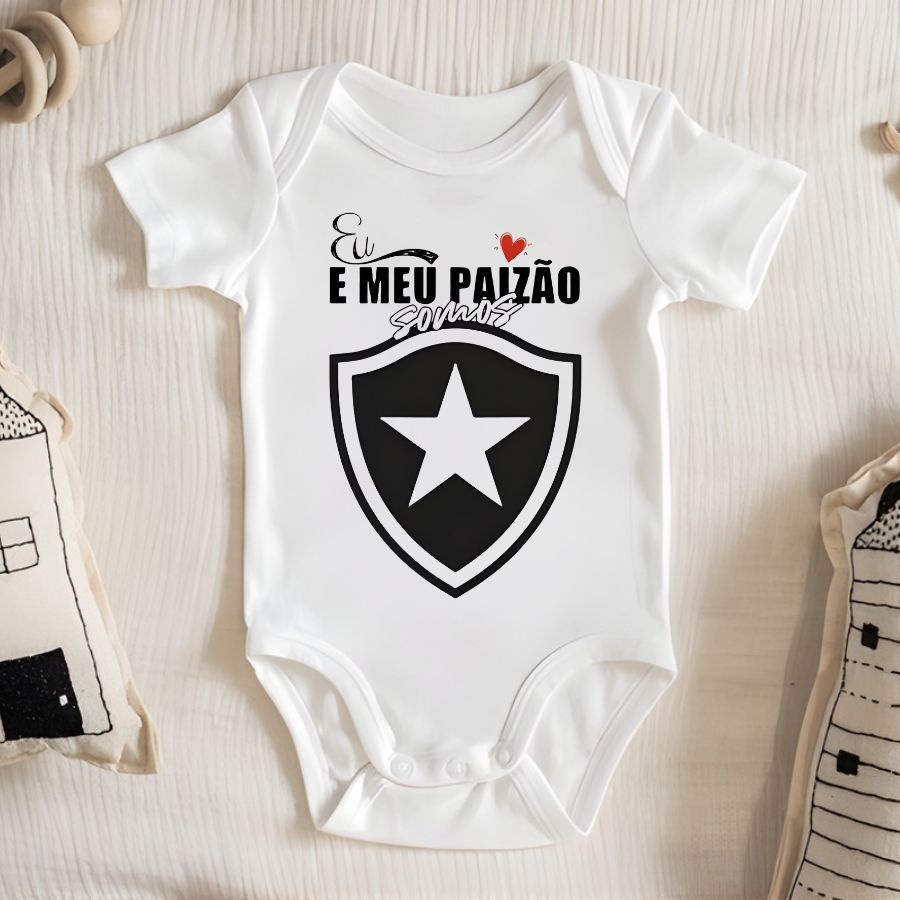 Body Do Botafogo Eu e Meu Paizao Somos Fogao - Macaquinho Infantil
