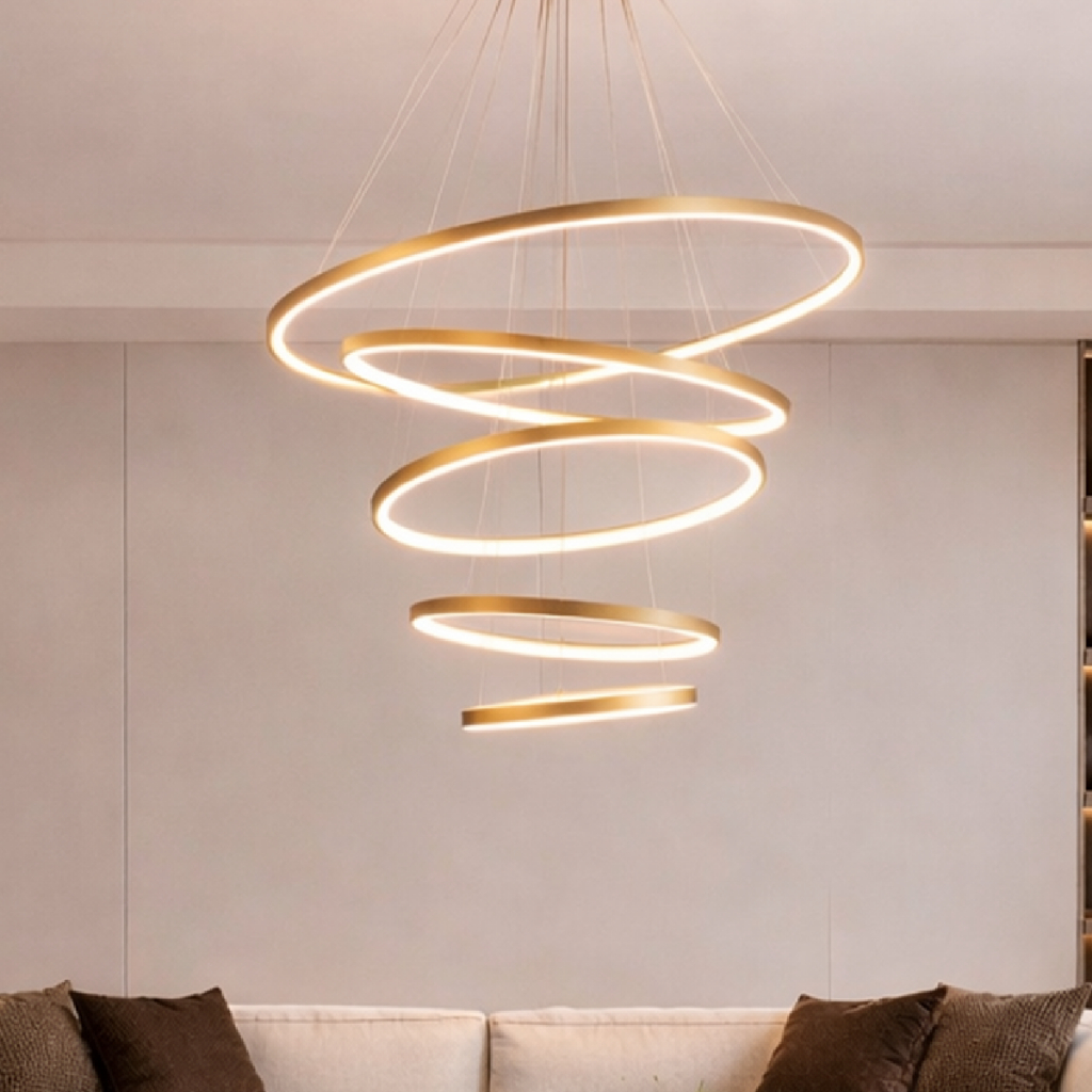 Luminaria Pendente Led Lura 60W 100W ou 140W Seleção de temperatura Quente/Neutro/Frio Dourado ou Preto Alut By Avant