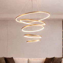 Luminaria Pendente Led Lura 60W 100W ou 140W Seleção de temperatura Quente/Neutro/Frio Dourado ou Preto Alut By Avant
