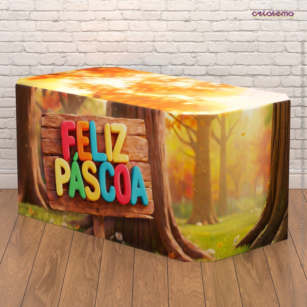 Capa de Mesa Decoração Páscoa Infantil Forro Em Tecido Veste Fácil Sublimado em Oferta na Shopee