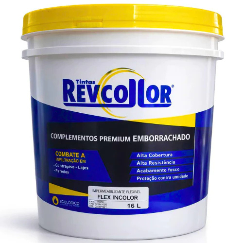 Borracha Líquida Impermeabilizante Premium Revcollor Resina Incolor 16L