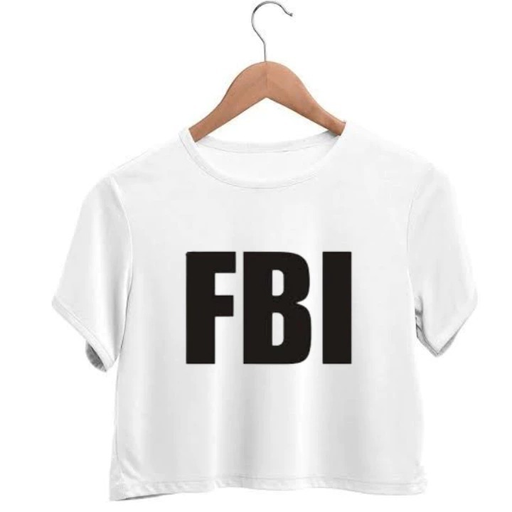 Cropped  Over Feminino Algodão Carnaval 2026 Folia Fantasia FBI T-Shirt  Blusa Feminina Confortável