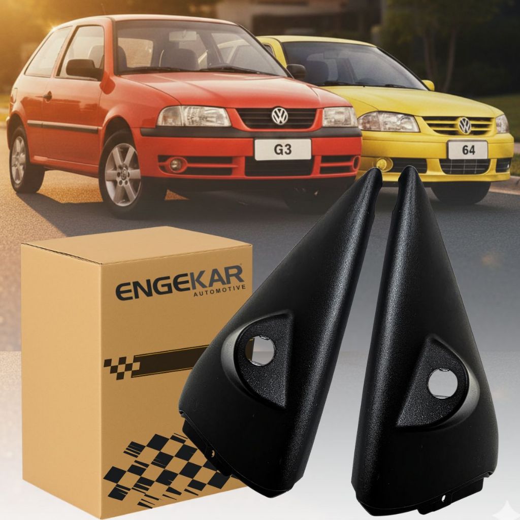 Par de Acabamento retrovisor do Gol Saveiro e Parati G2 G3 e G4 de 95 96 97 98 a 2014 para veículos de 2 ou 4 portas