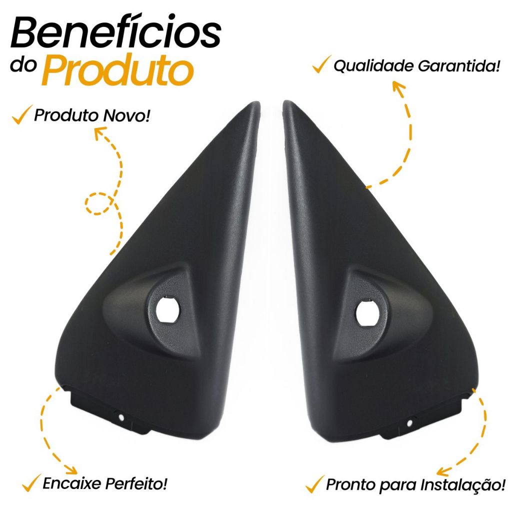 Par de Acabamento retrovisor do Gol Saveiro e Parati G2 G3 e G4 de 95 96 97 98 a 2014 para veículos de 2 ou 4 portas — imagem 2 de 2