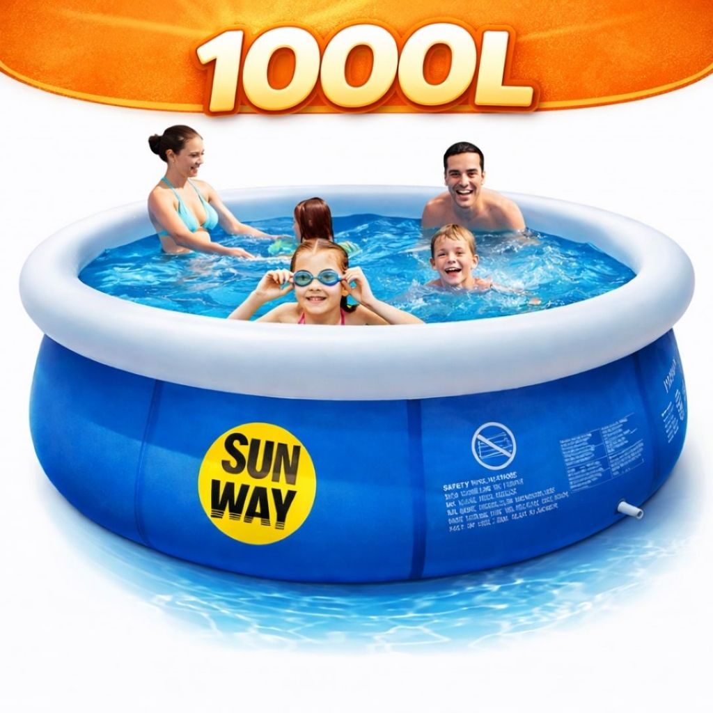 Piscina Inflável Sun Way 1000L Redonda 1,68m PVC Resistente Adulto e Infantil