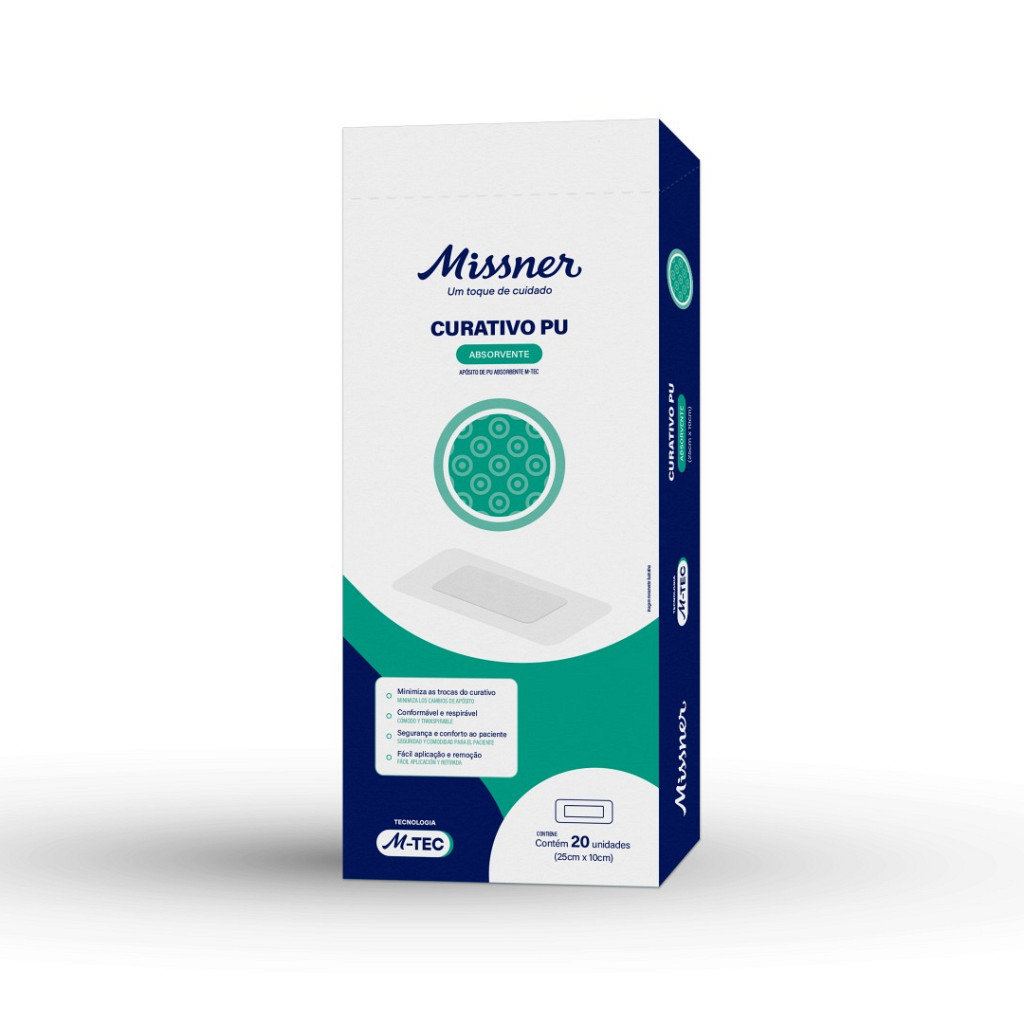 Curativo De Pu Absorvente M-TEC 25cm X 10cm 20 Unidades