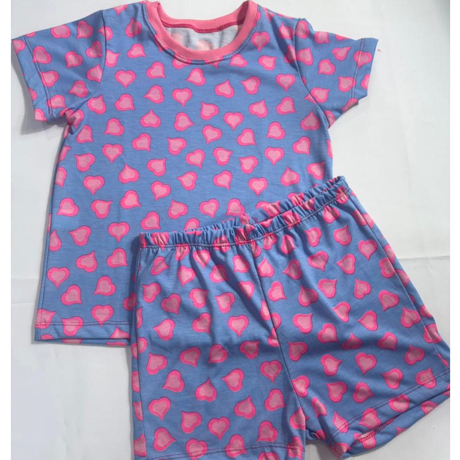 Pijama Infantil Menina Manga Curta Shorts em Malha Charlotte Pijamas