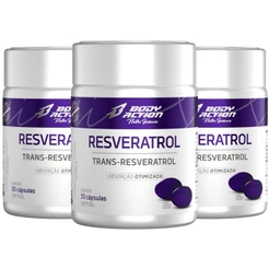 Kit 3x Trans Resveratrol Total 90 Cápsulas - 3 Meses Bodyaction