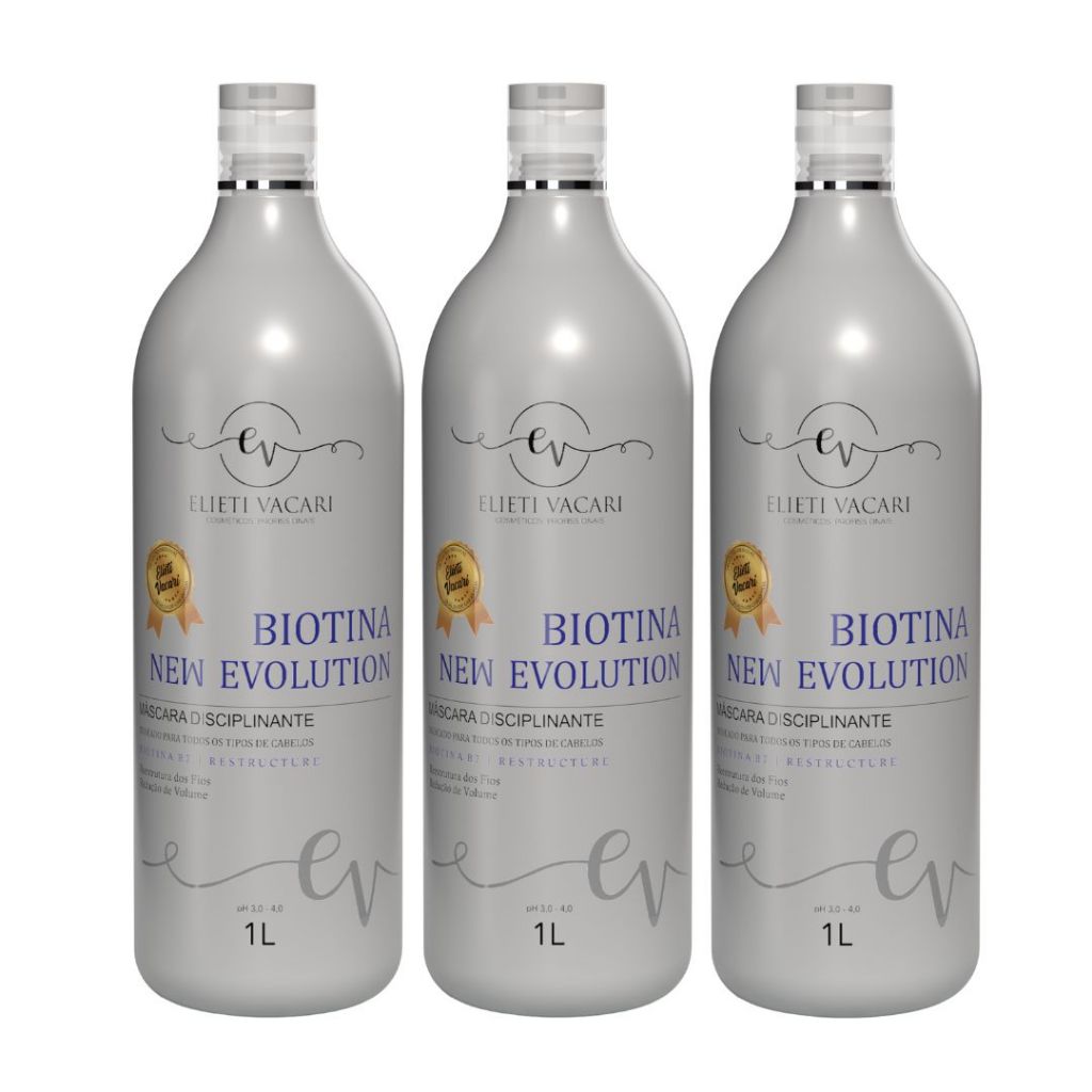 Kit 3 Ativos Biotina New Evolution - Elieti Vacari em Oferta na Shopee