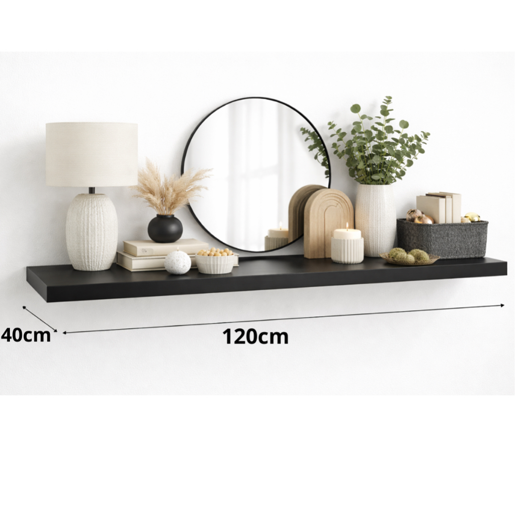 Chapa Preta 110 x 40 MDF 15mm com Bordas Fitadas Placa para Prateleira, Tampo de Mesa e Painel