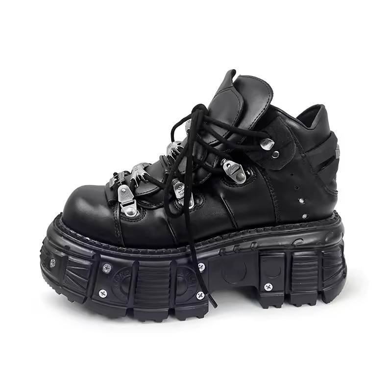 tênis Vetements New rock plataforma couro preto novo