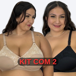 KIT2 Sutia Reforçado Plus Size Sem Bojo Conforto em Oferta na Shopee
