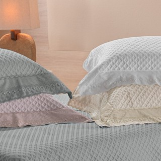 Par de Porta Travesseiro  Bordado Inglês 50 x 70 -Corttex em Oferta na Shopee