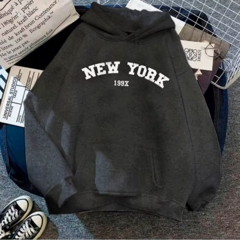 Moletom Canguru Flanelado Unisex Estampado New York Inverno | Quentinho e Confortável