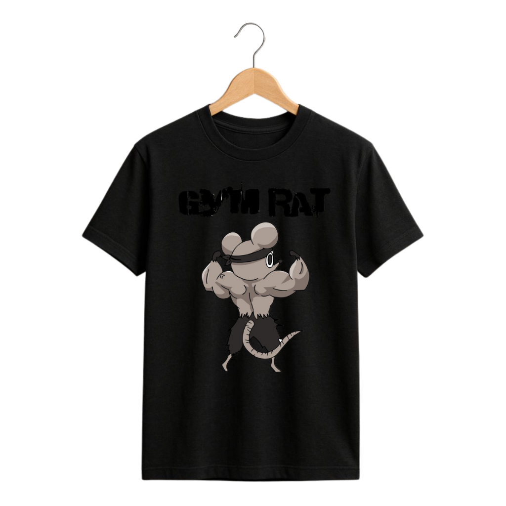 Camiseta Gym Rats Unissex Academia Fitness Treino Casual Confortável Camisa Tecido Leve