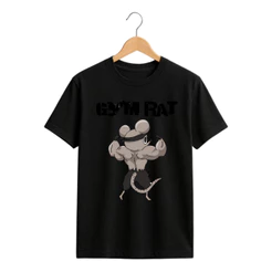Camiseta Gym Rats Unissex Academia Fitness Treino Casual Confortável Camisa Tecido Leve