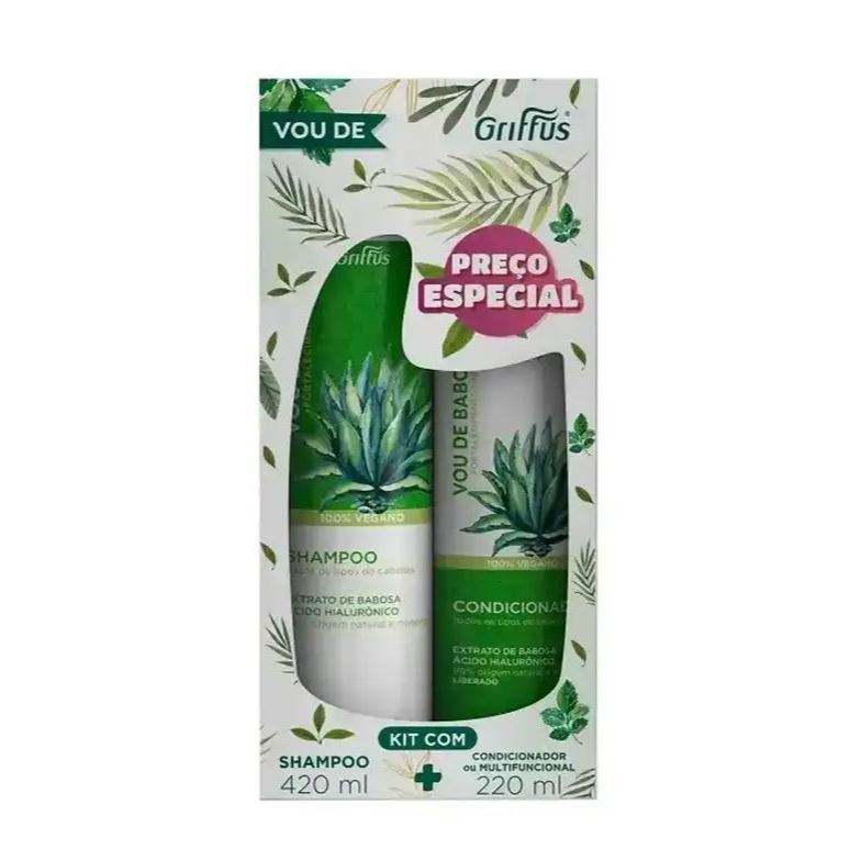 Kit Griffus Vou de Babosa Shampoo 420ml + Condicionador 220ml