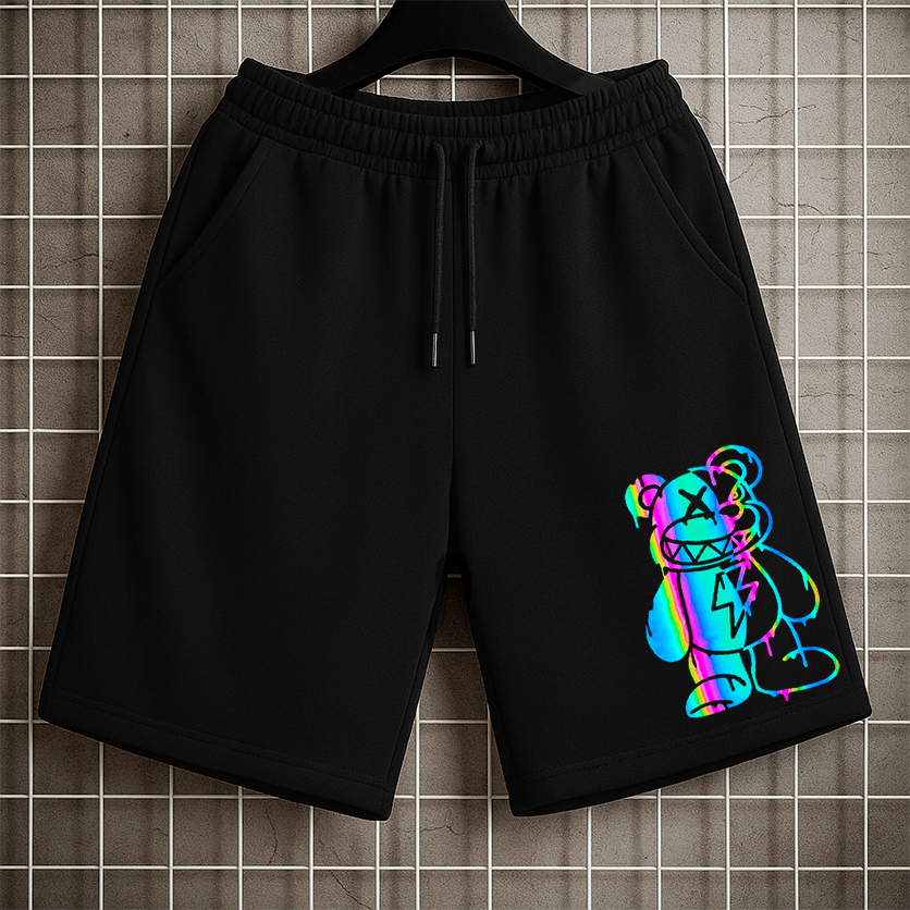 Bermuda De Moletom Flanelado Urso Neon Otima Qualidade Urban Life