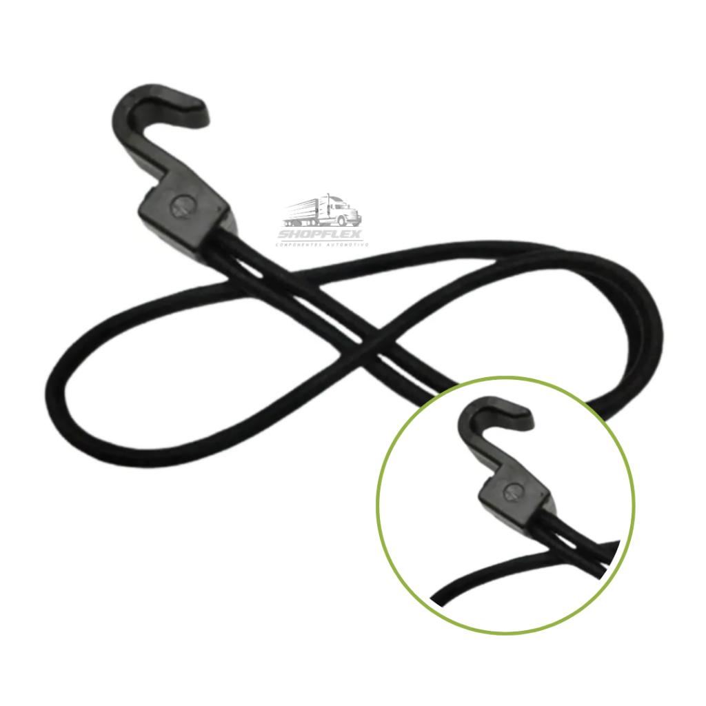 Kit 30 Extensores Elásticos 35cm com Gancho Plástico | Alta Resistência | Multiuso