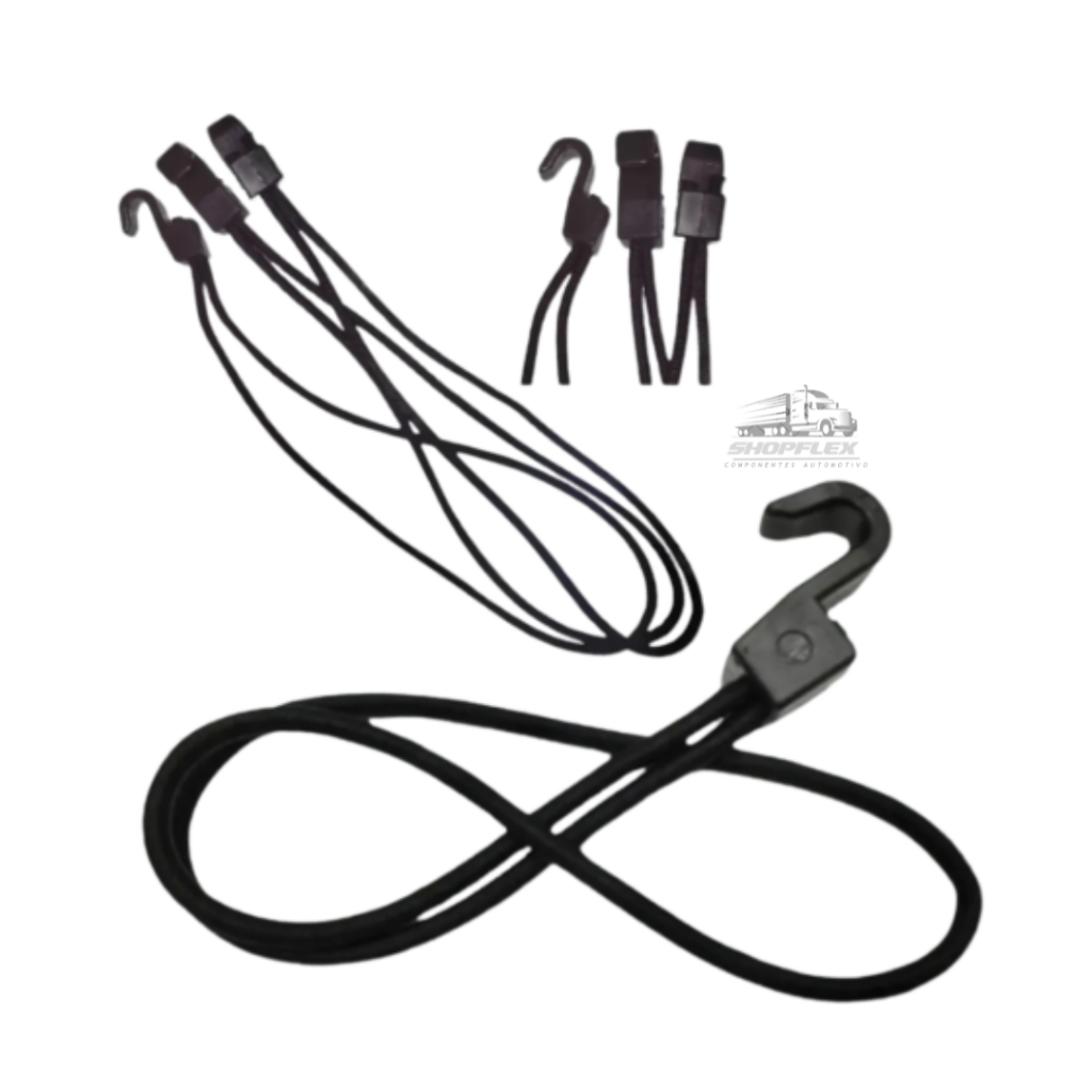 Kit 30 Extensores Elásticos 35cm com Gancho Plástico | Reforçado para Fixação de Cargas