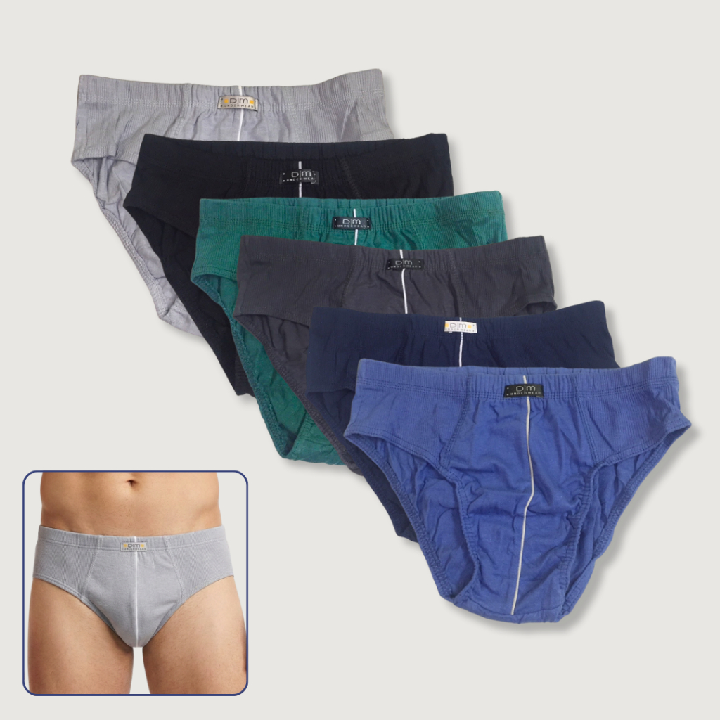 Kit 6 Cueca Slip de Algodão Premium Elastico Rebatido Dom Marco