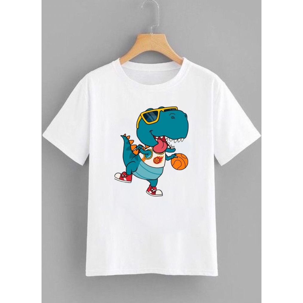 Camiseta Infantil Estampa Dinossauro Diversas Estampas Material 100% Algodão Premium Tamanho 2 ao 14