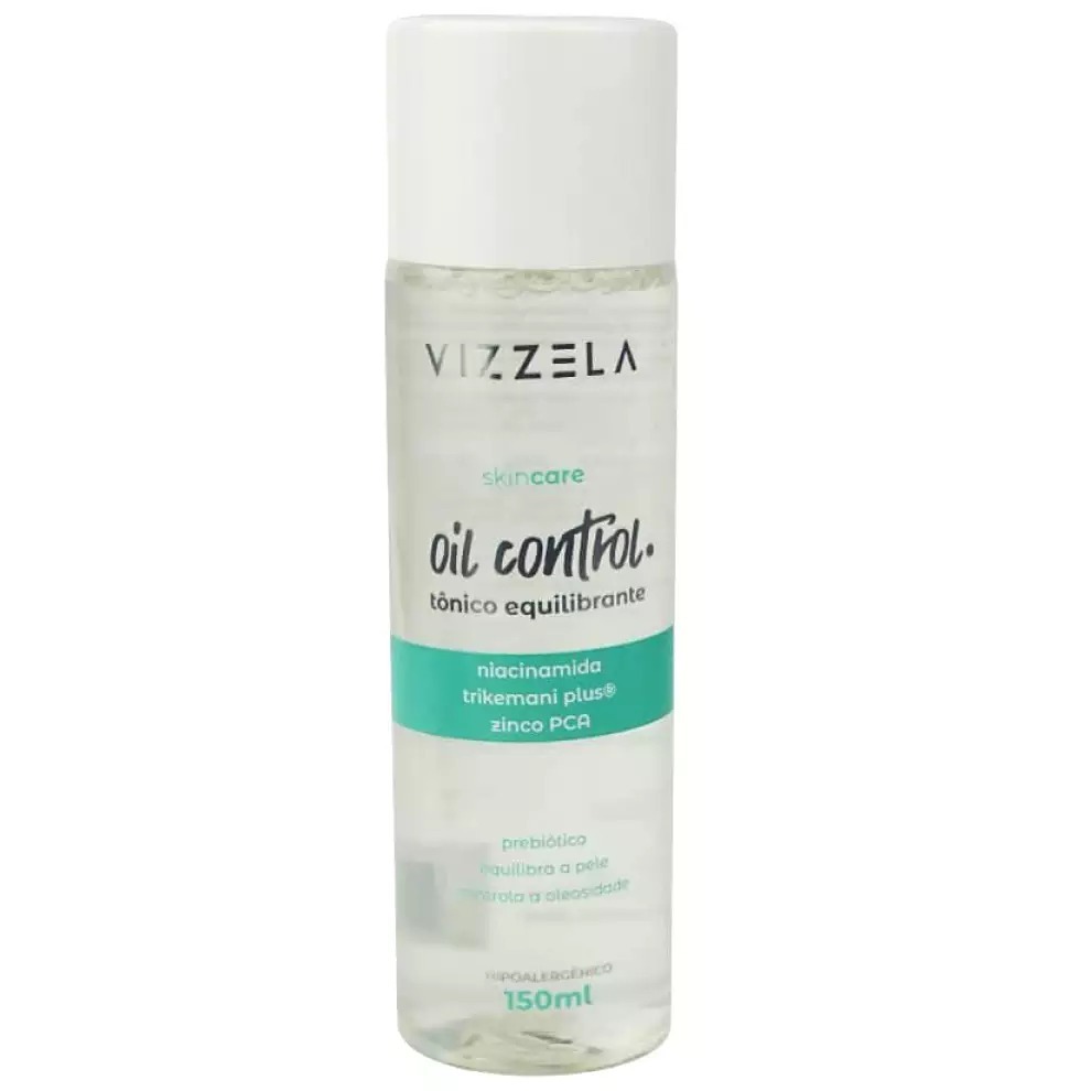 Tônico Equilibrante Oil Control Vizzela 150ml Vegano Pele Equilibrada e Saudável