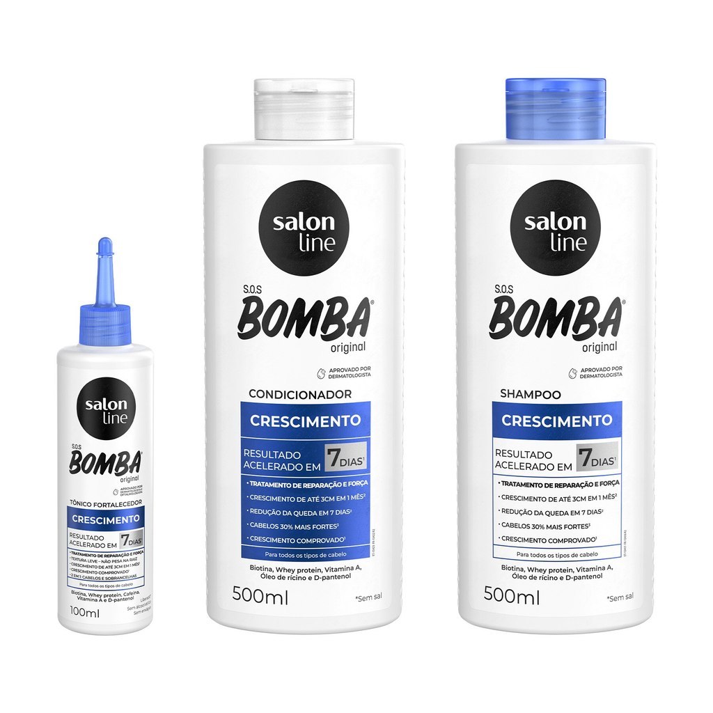 Kit SOS Bomba 500ml + Tônico crescimento acelerado Salon Line em Oferta na Shopee