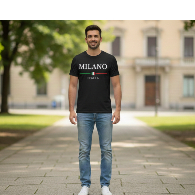 CAMISETA MASCULINO ESTAMPADA MILANO ITALIA CONFORTÁVEL ALGODÃO 30.1 VERÃO LAZER FESTA DIA A DIA LOOK