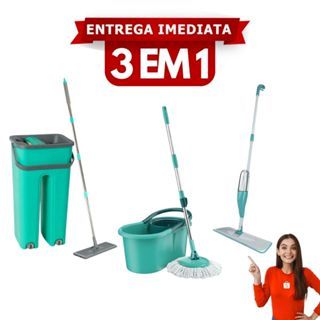 Mop Flat Giratório Spray Inteligente Inox Resistente