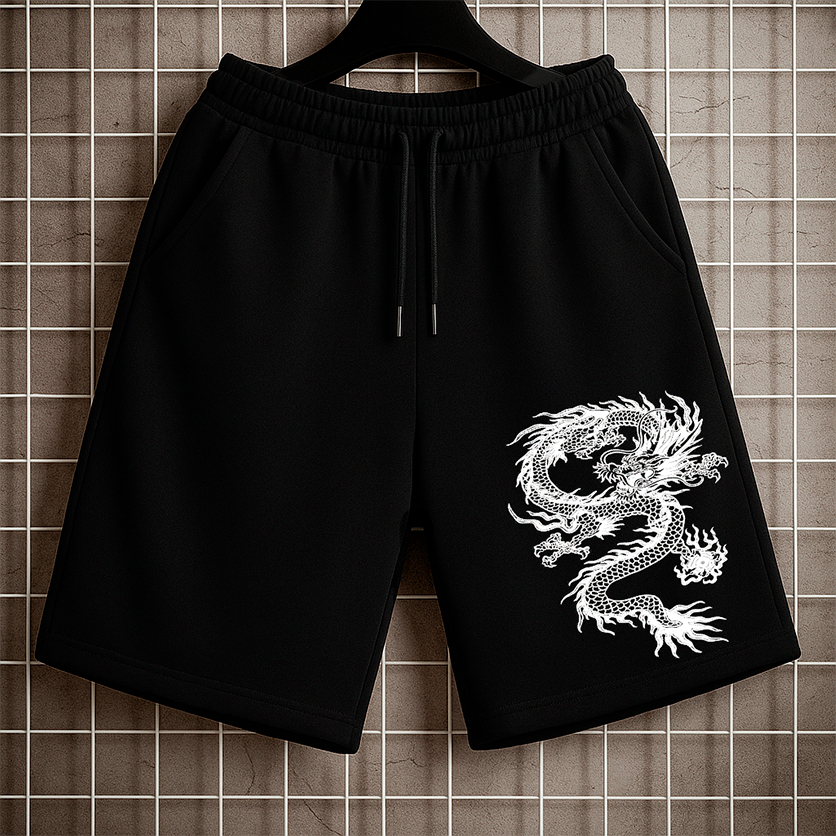 Bermuda Moletom Masculina Street Wear Dragão Lançamento confortavel