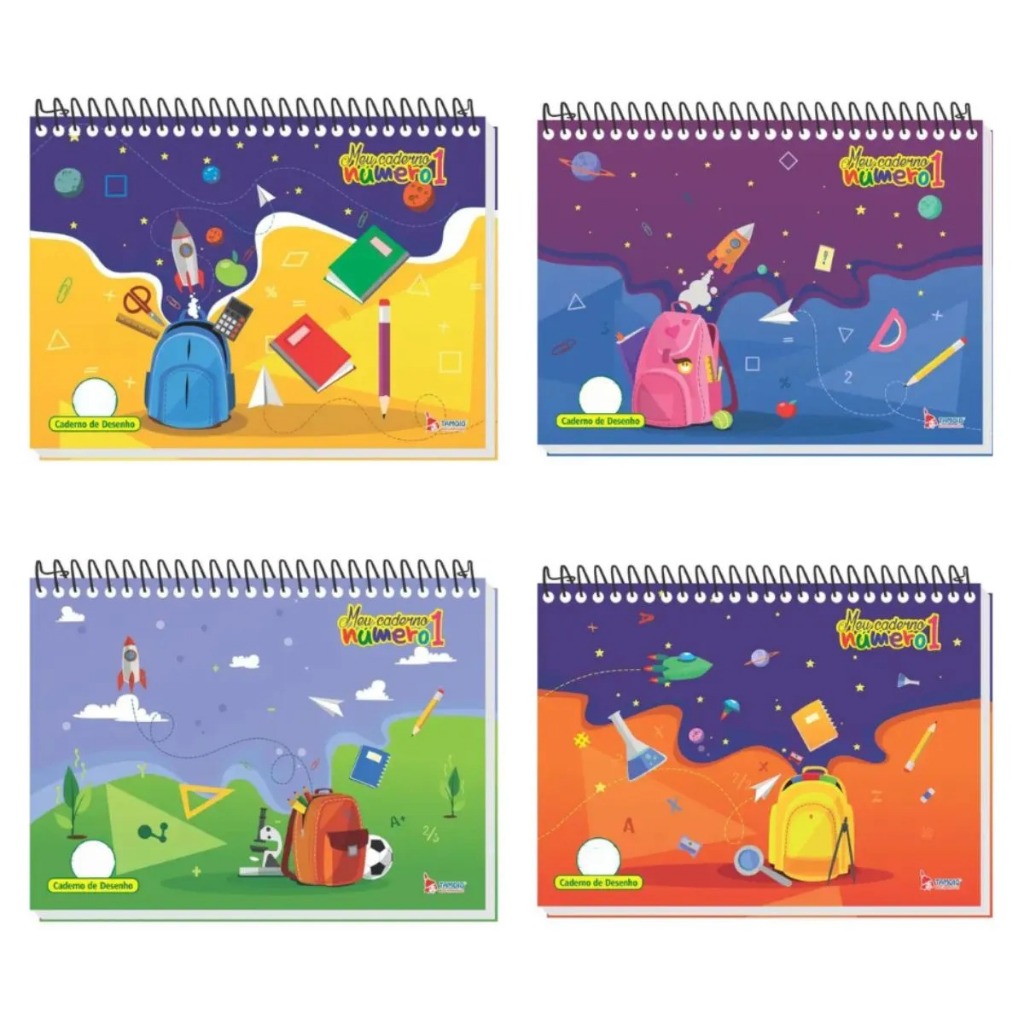 Tamoio Caderno de Desenho "Meu Caderno número 1" 150g/m² Sortido 275 x 200mm 40 folhas